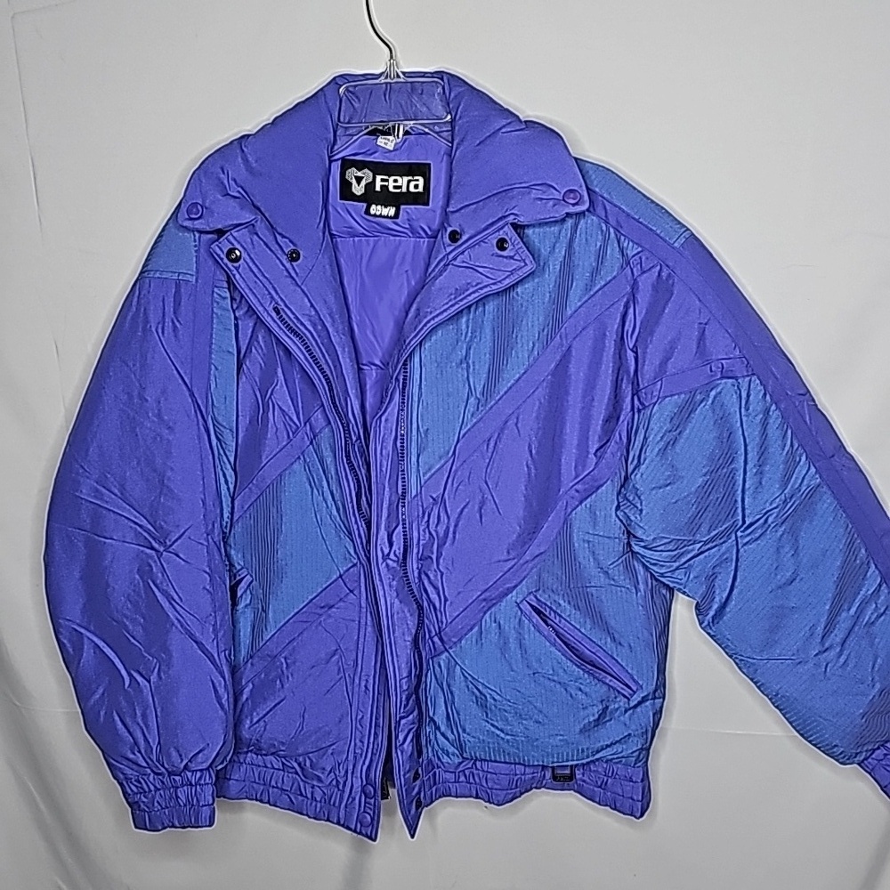 Vintage Fera 90's puffer down filled purple ski snow cold winter jacket sz 12